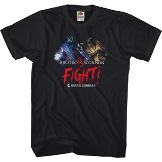 Sub-Zero vs Scorpion Mortal Kombat X T-Shirt เสื้อยืดสีขาว เสื้อยืดเด็กผช เสื้อยืดเท่