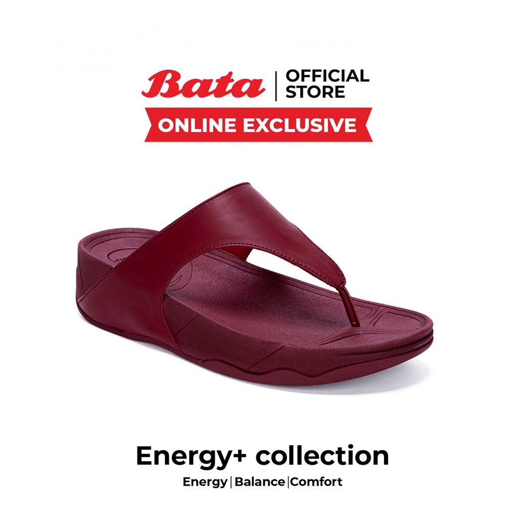 Online Exclusive Bata Energy+ รองเท้าเพื่อสุขภาพ รองรับน้ำหนักเท้าใส่สบาย รุ่น Miki Collection สีแดง รหัส 6715766