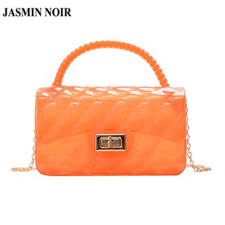 Jasmin NOIR Jelly กระเป๋าถือ กระเป๋าสะพายไหล่แฟชั่นสําหรับสตรี Tote มีสายโซ่คล้อง