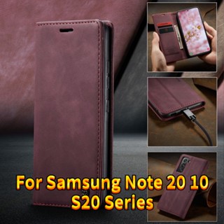 เคสโทรศัพท์มือถือหนัง ฝาพับ สไตล์วินเทจ สําหรับ Samsung Galaxy Note20 Ultra S20Ultra S20 S20FE S20+ Note8 Note9 Note10 Plus