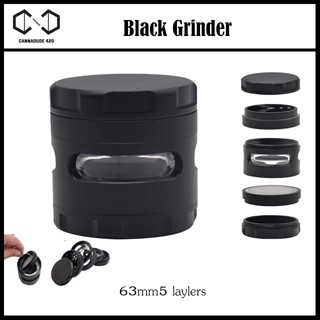 [ส่งไว] Grinder 5 layers ที่บด เครื่องบด สมุนไพร Grinder BLACK ที่บดอลูมิเนียม Storage Stash Jars 63 มม. 5 ชั้น