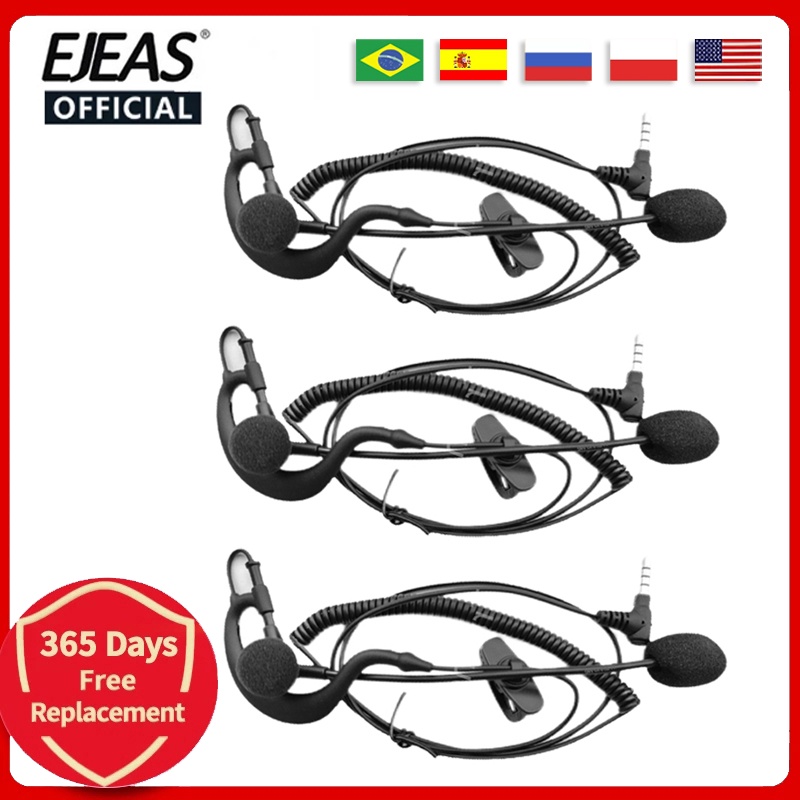 3PCS Motorcycle Referee Helmet Interphone 3.5mm Jack Headset Microphone