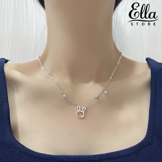 Ellastore123 สร้อยคอ จี้กลวง เรียบง่าย ปรับได้ สําหรับผู้หญิง