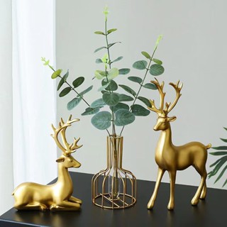 เครื่องประดับกวางนำโชคตกแต่งบ้านตู้ไวน์ทางเข้าห้องนั่งเล่นหร…