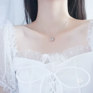 GLAMOR✨สร้อยคอเพชร Diamond hexagon ดาวโชคลาภ สร้อยคอเงินแท้ สร้อยคอแฟชั่น สไตล์ใหม่ ขายดี