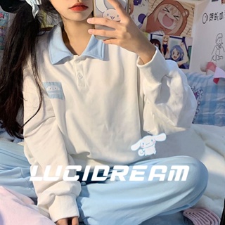 LUCIDREAM เสื้อกันหนาว เสื้อแขนยาว เสื้อกันหนาว ผู้หญิง 2022สินค้ามาใหม่ วินเทจ  Oversize เกาหลี ใส่สบายๆ ทรงหลวม สไตล์สปอร์ต PL45Z22110114