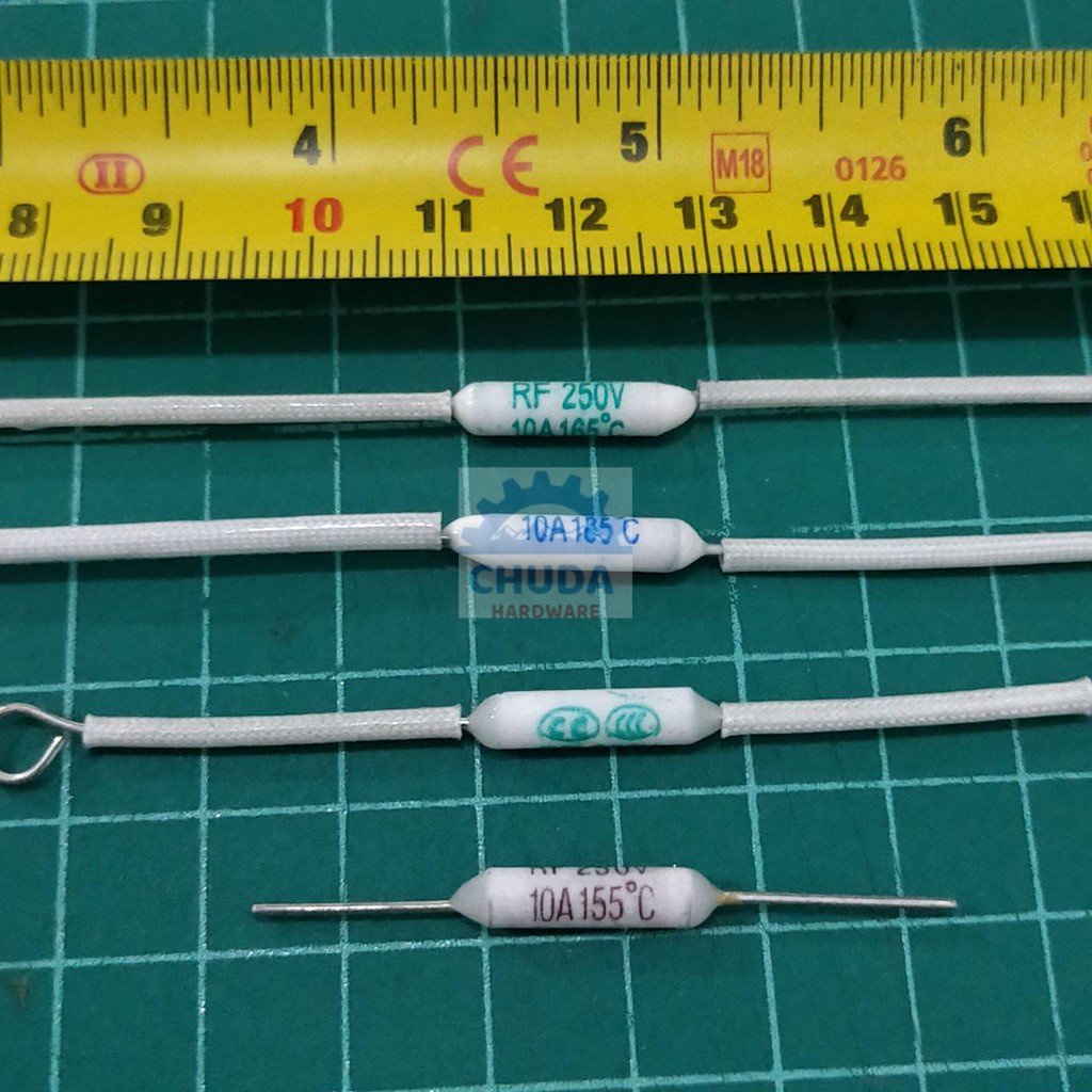 ฟิวส์ เทอร์โมฟิวส์ เซรามิค หม้อหุงข้าว Ceramic Thermal Fuse 10A 250V 130°C 155°C 165°C 185°C #CTF แบ