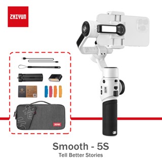 Zhiyun Smooth 5S ขาตั้งสมาร์ทโฟน 3 แกน มีไฟ LED 3 ดวง แบบแม่เหล็ก สําหรับ YouTube Vlog TikTok