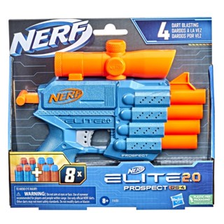 Nerf Elite 2.0 Prospect QS-4 Dart Launcher with Attached Sight and 8 Darts - Hasbro - F4191