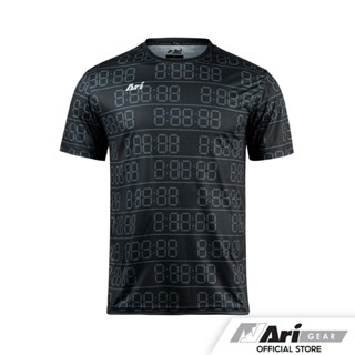 ARI UNISEX GRAPHIC RUNNING TEE - BLACK/SILVER/BLACK เสื้อวิ่ง อาริ กราฟฟิก สีดำ