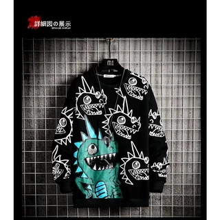 (ใหม่/พร้อมส่ง) เสื้อยืดแขนยาว เสื้อยืดคอกลม ใส่ได้ทั้งหญิงทั้งชาย รุ่นฮิตมาแรง ลายไดโนเสาร์ มี3สี รุ่นY05#