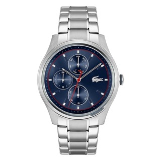 LACOSTE Analogue Multifunction รุ่น LC2011211 นาฬิกาข้อมือผูชาย สายสแตนเลส สีเงิน หน้าปัด 44 มม.