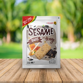 งาแผ่นผสมน้ำผึ้ง 50 กรัม (5 ซอง/แพ็ค) Sesame bar with Honey 50 g. (5 pieces/pack)