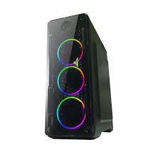 case Gview (จีวิว)  i5-40 สีดำUSB3.0 1 ช่อง รวมพัดลม LED สีขาว 4 ตัวด้านบนสามารถใส่ชุดน้ำได้ ขนาด 24 cm 1ปี