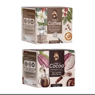 กาเเฟลินดา Linda  s  coffee   ลินดาคอฟฟี่    Linda  s  Cocoa   โกโก้ลินดา  ลดน้ำหนักขนาด 1  กล่องมี  10 ชอง  อิ่มท้องนาน