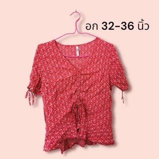 เสื้อรูดอก (มือ2) สีแดง