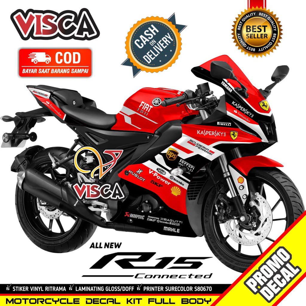 / ชําระเงินปลายทาง Decal R15 V4 Striping R15 V4 Yamaha R15 V4 Ferrari Motorcycle Sticker