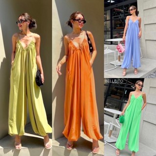 New!!! Jumpsuit สายเดี่ยวแต่งคอวีย่นทรงสวยชายขาจั๊มน่ารัก style เกาหลีสายปรับความยาวได้ by BELLEITO งานชั้นดีจัดด่วนค่ะ