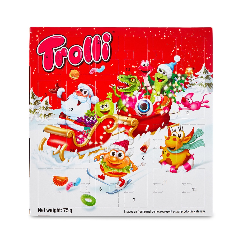 trolli fruity gummi advent calendar 75g. ทรอลลี่ ฟรุ๊ตตี้ กัมมี่ แอดเวน