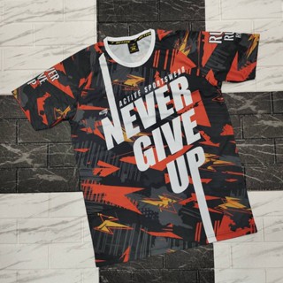 💥NEW!! เสื้อวิ่ง NEVER GIVE UP ผ้าเม็ดข้าวสารเกรดพรีเมี่ยม  (Y-001)