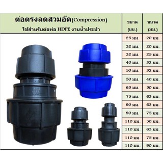 ข้อต่อตรงลด COMPRESSION (25*20) (32*20) (32*25) (40*32) (50*32) (50*40) (63*32) (63*40) (63*50) มิล