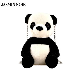 Jasmin NOIR กระเป๋าสะพายข้าง แต่งขนเฟอร์ ลายแพนด้าน่ารัก สําหรับผู้หญิง