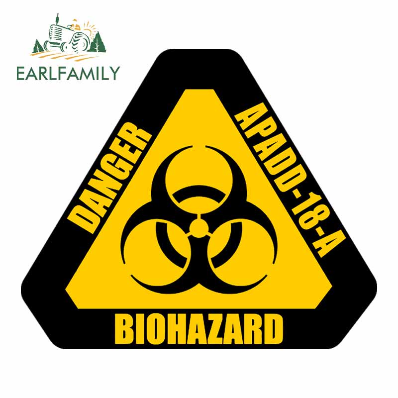 Earlfamily 13 ซม.x 11 ซม.สําหรับ Biohazard ป้ายเตือนกันชนอัตโนมัติหน้าต่างรถสติกเกอร์อะนิเมะไวนิลรถห่อกันน้ํา 三维 Decal