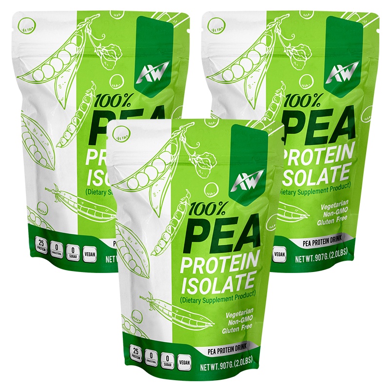 SET 3 ถุง AW-Pea Protein Isolate ขนาด 907กรัม สูตรเจ จำนวน 3 ถุง โปรตีนถั่วลันเตา อื่มท้อง โปรตีนสูง คีโต