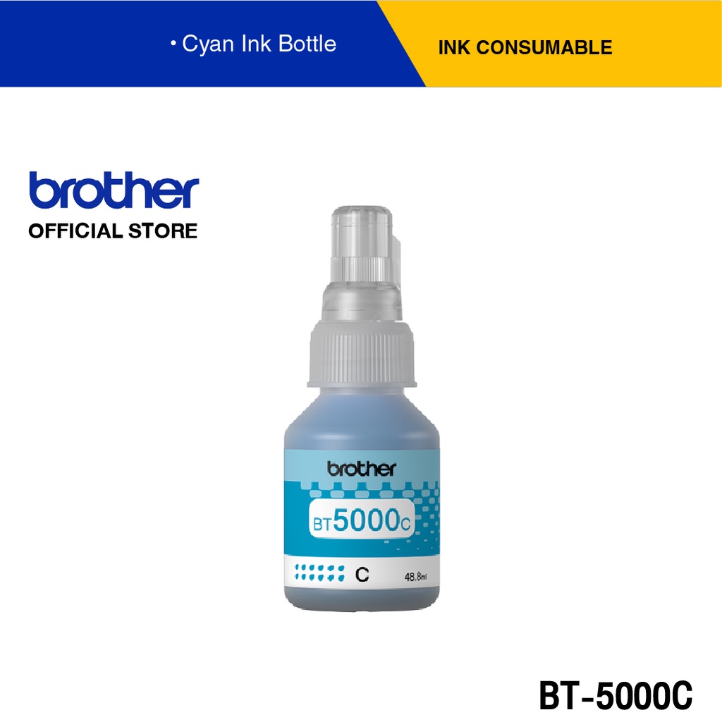 Brother BT5000C หมึกพิมพ์เลเซอร์ สีฟ้า สำหรับเครื่องอิงค์เจ็ทรุ่น DCP-T300,DCP-T500W,DCP-T700W,MFC-T