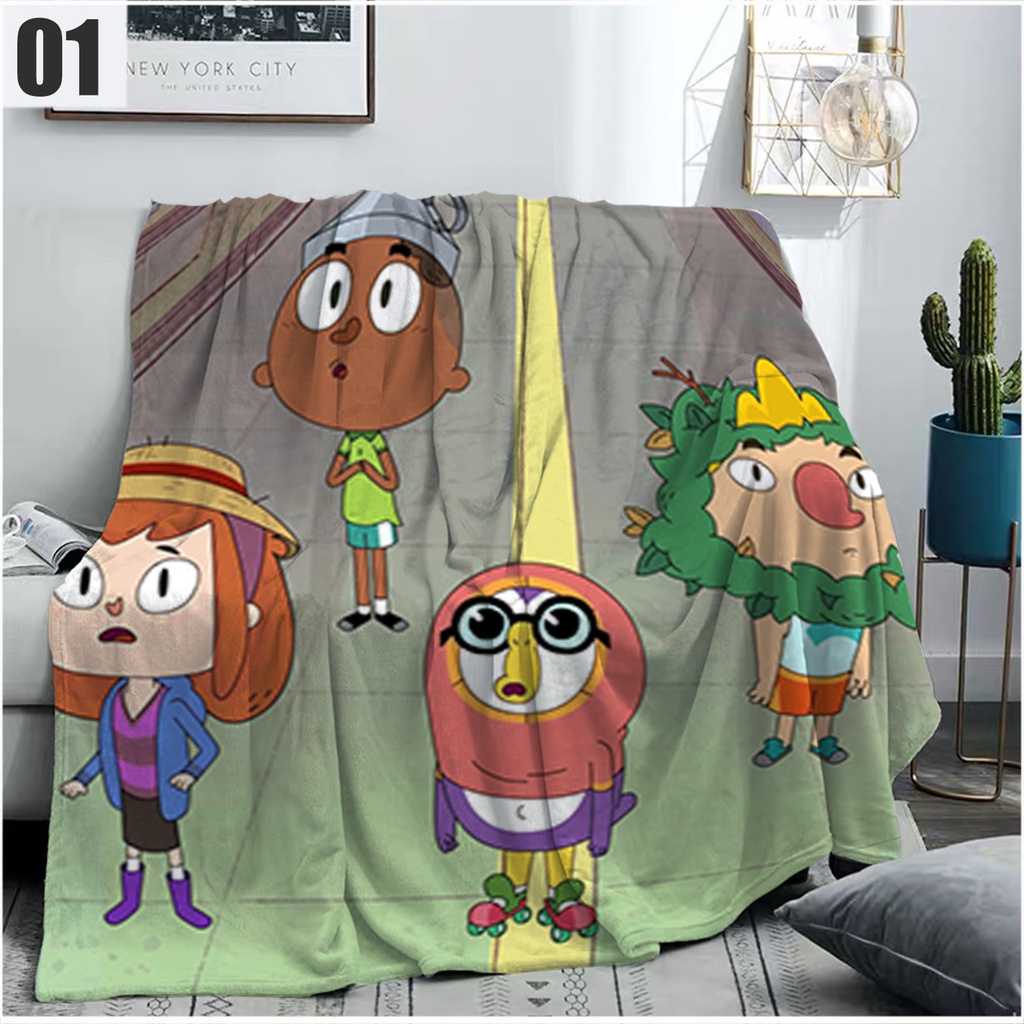Oswaldo ผ้าห่ม Flannel ผ้าห่มหนาปอนด์ 3D เป็นมิตรกับสิ่งแวดล้อมการพิมพ์ย้อมสี Non-Fading การ์ตูนผ้าห
