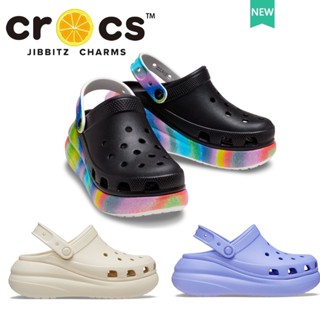 รองเท้า crocs แท้ 100% crocs Crush Spray Dye Clog พื้นหนา สีรุ้ง เหมาะกับเดินชายหาด สไตล์คลาสสิก สําหรับผู้หญิง มี 5 สี