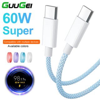 Guugei สายเคเบิลชาร์จเร็ว PD 20W USB C เป็น IOS 1 เมตร สําหรับ IP 14 13 12 Pro Max IP PD 60W USB C เป็น Type C