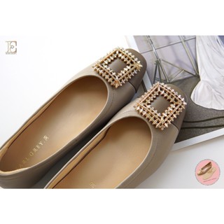 EARL GREY รองเท้าหนังแกะแท้ หนังนิ่ม พื้นนุ่ม มีซัพพอร์ต รุ่น Decare  in Stone (Removable Insole)