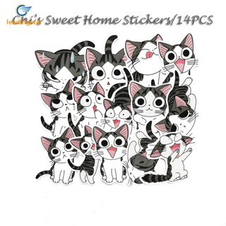 Leadingstar สติกเกอร์ ลายการ์ตูน Chis Sweet Home น่ารัก สําหรับติดตกแต่งตู้เย็น แล็ปท็อป 14 ชิ้น