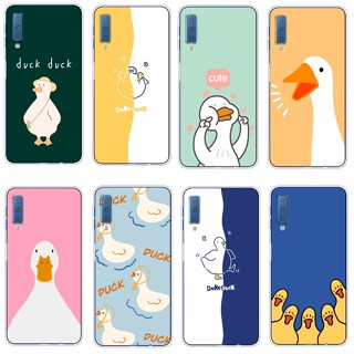 เคสซิลิโคนใส ลายการ์ตูนเป็ดน่ารัก กันกระแทก สําหรับ galaxy a7 2018 a7 2017 a7 2016 a7 2015