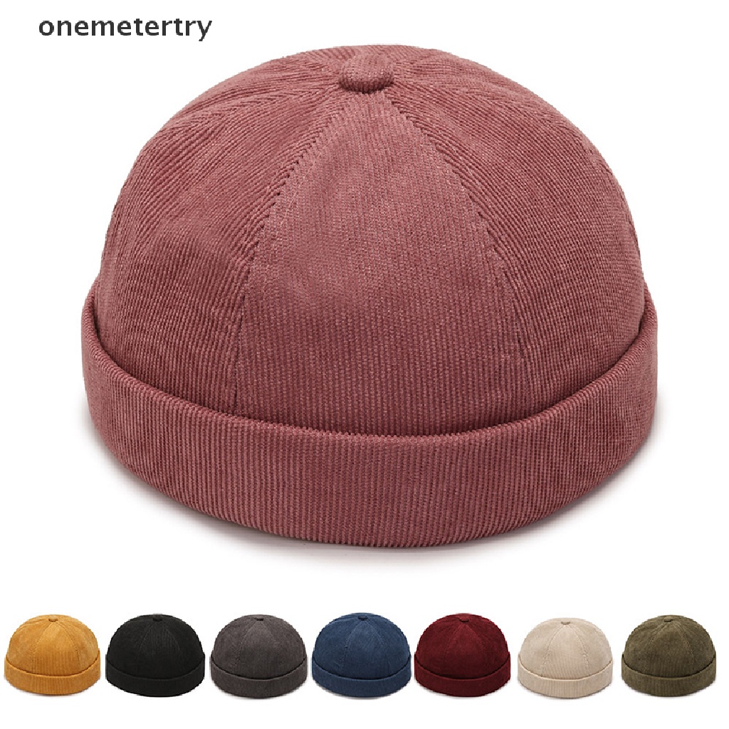 Onem Brimless หมวก Hip Hop หมวกปรับหัวเข็มขัด Street Casual แบบพกพาหมวกแฟชั่นผู้ชายผ้าฝ้าย Brimless Vintage โดม Docker n