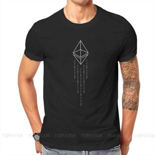 เสื้อยืดผ้าฝ้ายพิมพ์ลายขายดี เสื้อยืด พิมพ์ลาย Bitcoin Cryptocurrency Ethereum To The Moon สไตล์คลาสสิก สําหรับผู้ชาย