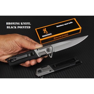มีดพับ BROWNING BLACK POINTED ใบมีด 5Cr15mov  ด้ามจับ G10