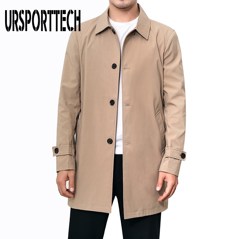 Fashion New Mens Business Jacket Men Long Cotton Windbreaker Jackets Overcoat Male Casual Winter Trench Outwear Coat  Ja #2