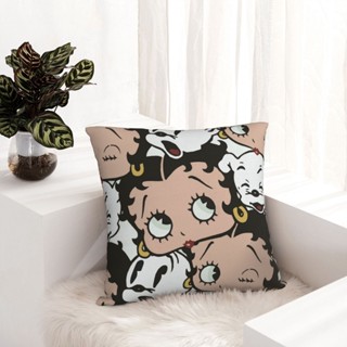 Betty Boop ปลอกหมอนอิง มีซิป ขนาด 18 นิ้ว X 18 นิ้ว (45 ซม. X 45 ซม.) สําหรับตกแต่งโซฟา เตียง ห้องนั่งเล่น ห้องนอน