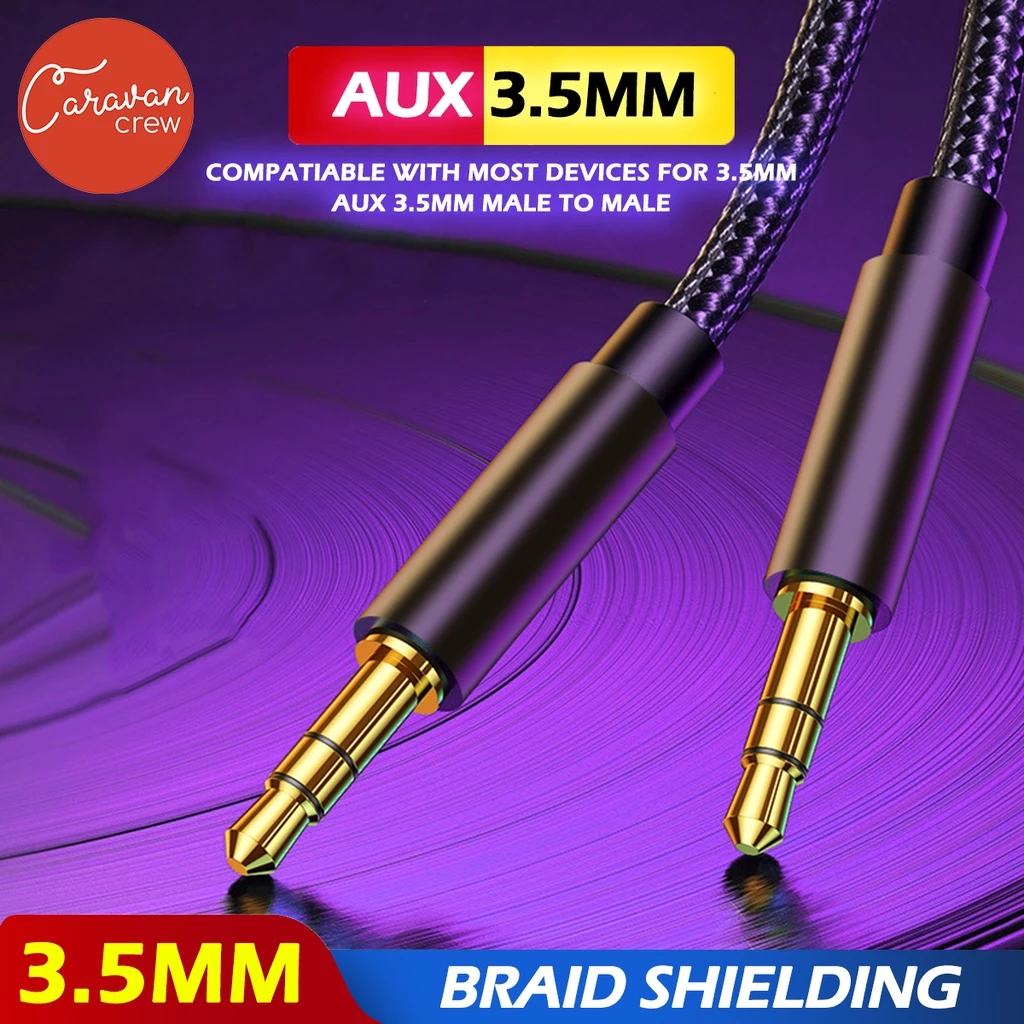Caravan Crew Aux สาย AUX 3.5 mm ตัวผู้2หัว สายสัญญาณเสียงสเตอริโอ