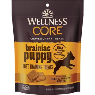 ขนมสุนัข Wellness Core Brainiac Puppy Soft Training Treats สูตร Beef &amp; Turkey Recipe ขนาด 142 g