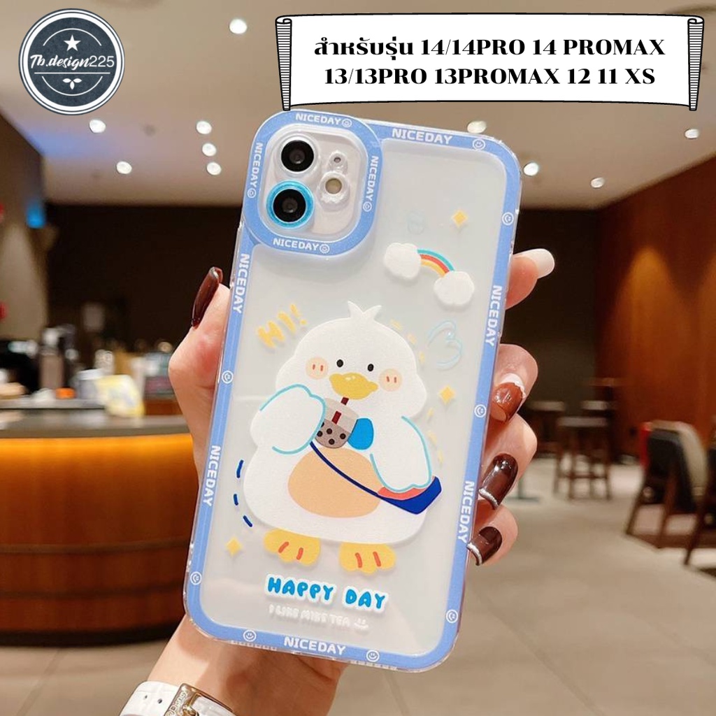 -พร้อมส่งในไทย-เคสซิลิโคน สกรีนลายการ์ตูนฟ้า/เหลือง สำหรับรุ่น 14/14PRO 14 PROMAX 13/13PRO 13PROMAX 12 11 XS#430