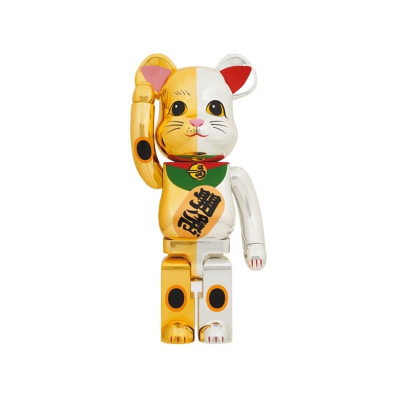 ใหม่พร้อมส่ง ของแท้ BE@RBRICK 1000% แมวกวัก Maneki Neko (Million Ryo Gold x Kai-Un Silver)