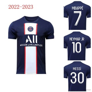 เสื้อกีฬาแขนสั้น ลายทีมฟุตบอล Paris Saint-Germain 2022-2023 ชุดเหย้า สําหรับผู้ชาย และผู้หญิง