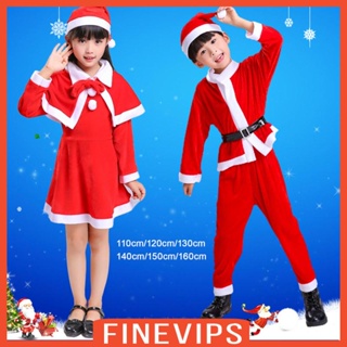 [Finevips] ชุดซานตาคลอส ผ้ากํามะหยี่ สําหรับปาร์ตี้คริสต์มาส ฮาโลวีน พร็อพถ่ายภาพ