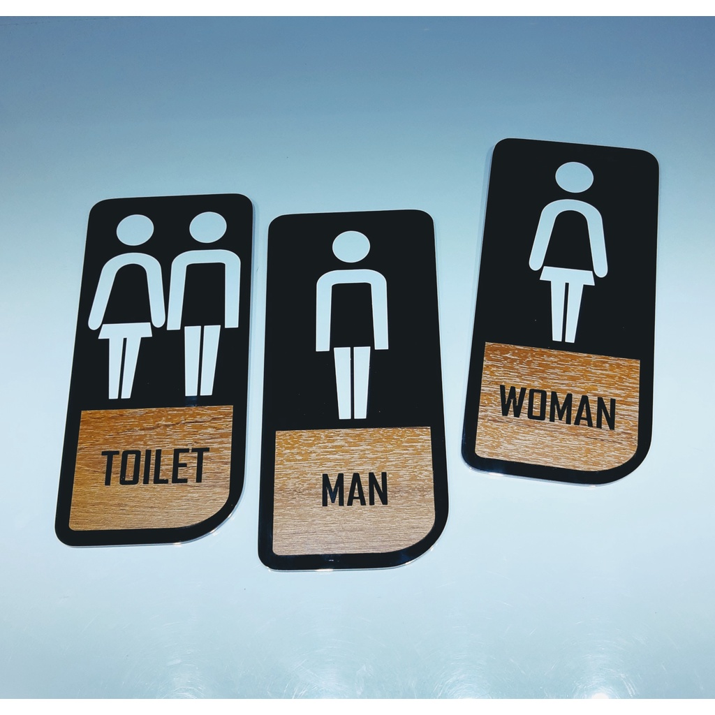 ป้ายห้องน้ำ หญิง-ชาย งานอะครีลิค 3 แบบ 3 สไตล์ มีดีไซน์