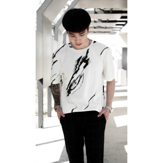 เสื้อยืดลายหินอ่อน(สีขาว): White Marble T-shirt (Short-Sleeve)