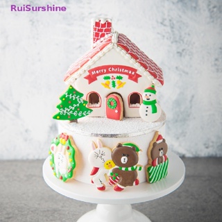 Ruisurshine แม่พิมพ์พลาสติก รูปบ้านขนมปังขิง 3D สําหรับทําคุ้กกี้ ขิง 8 ชิ้น