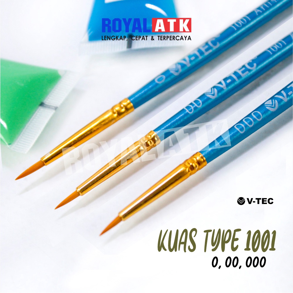 แปรง / แปรงวาดภาพเล็ก 1001 vtec No. 0, 00, 000 ตัวอักษร Nail Art Pointed Tip V-tec